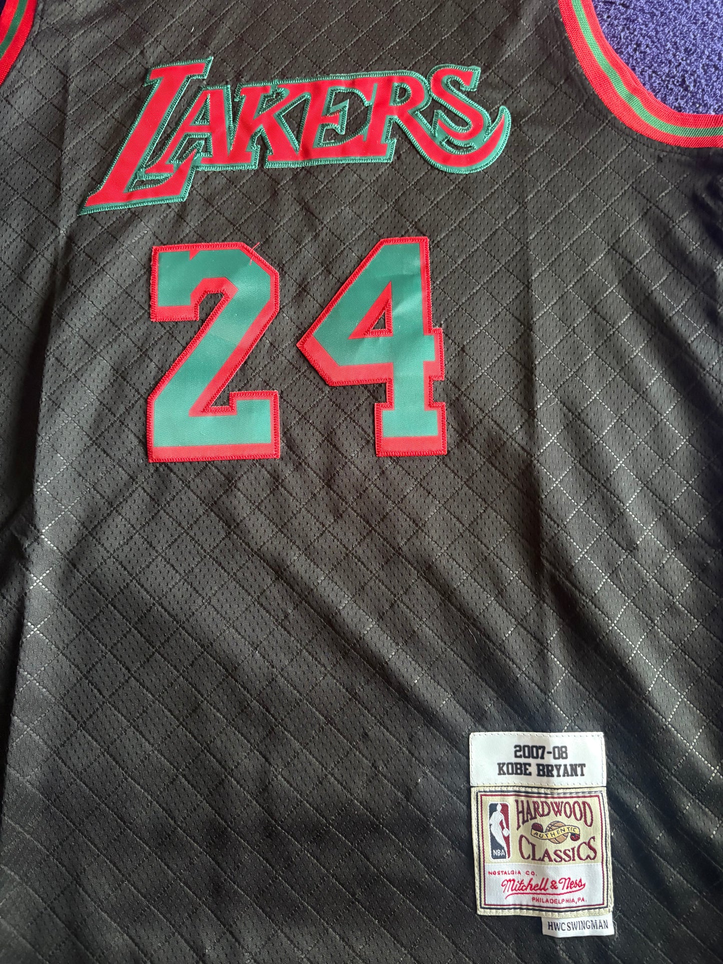 Los Angeles Lakers M&N NBA HardWood Classics Basketball Vest Large Bryant 24