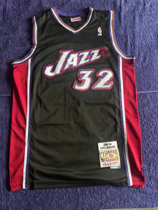 Utah Jazz M&N NBA HardWood Classics Basketball Vest Large Malone 32