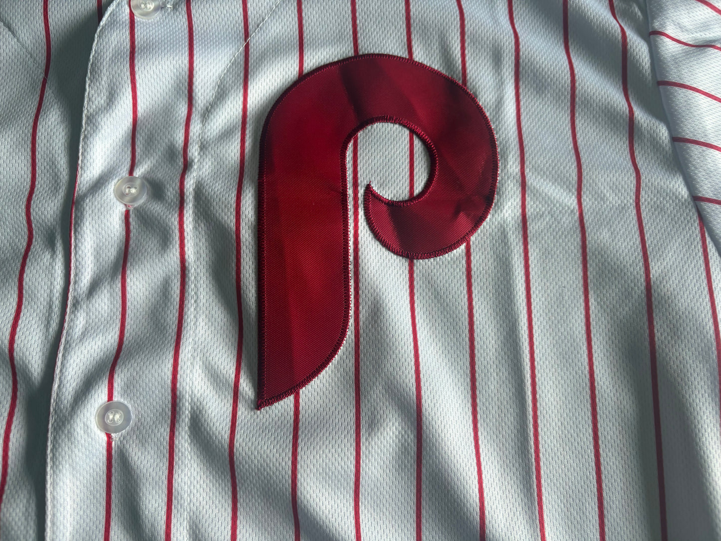 Philadelphia Phillies Harper MLB Baseball Shirt Pinstripe Red 3 Large