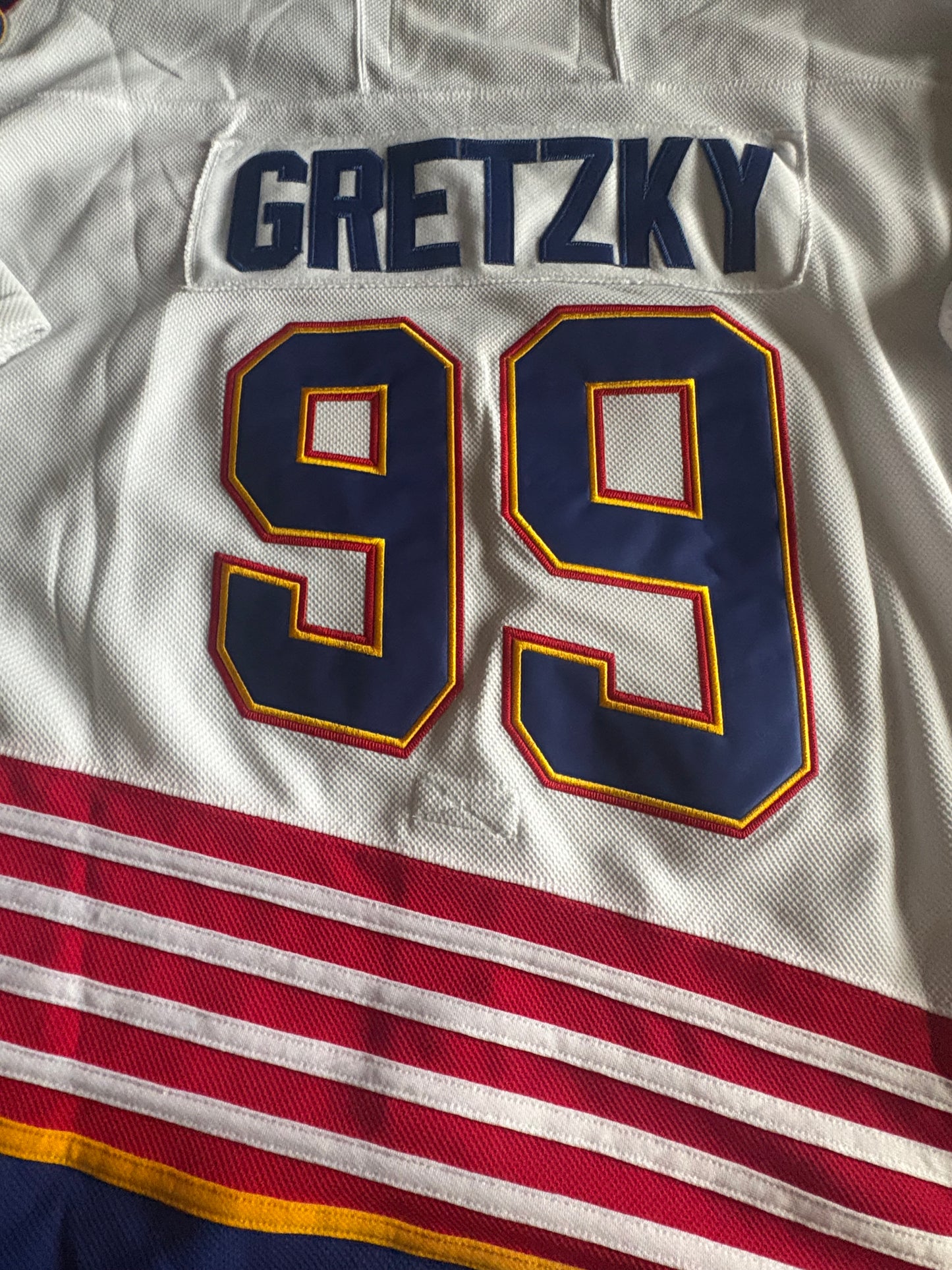 CCM Heroes of Hockey St Louis Blues NHL Hockey Shirt Size 50 Gretzky 99 C