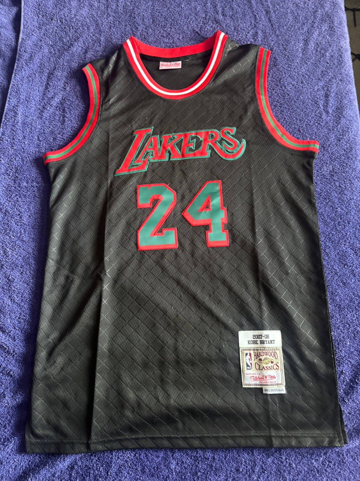 Los Angeles Lakers M&N NBA HardWood Classics Basketball Vest Large Bryant 24