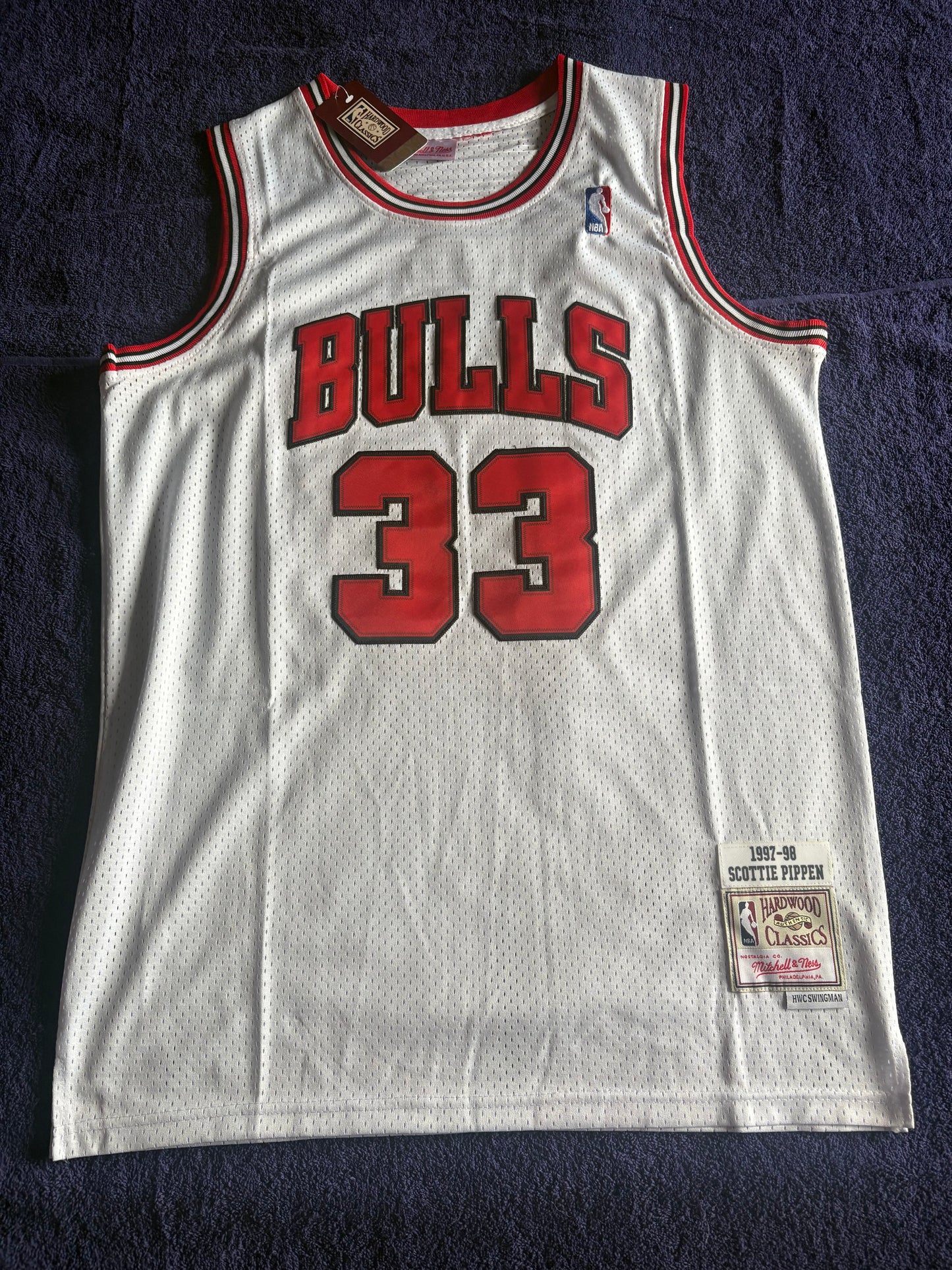 Chicago Bulls M& N NBA HardWood Classics Basketball Vest Large Pippen 33