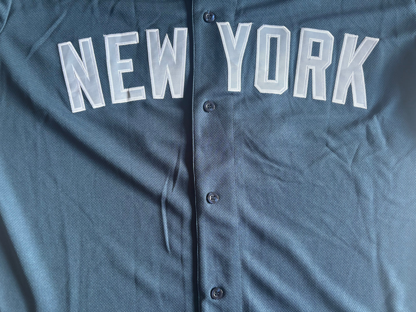 New York Yankees MLB Baseball Shirt Large Blue Jeter 2