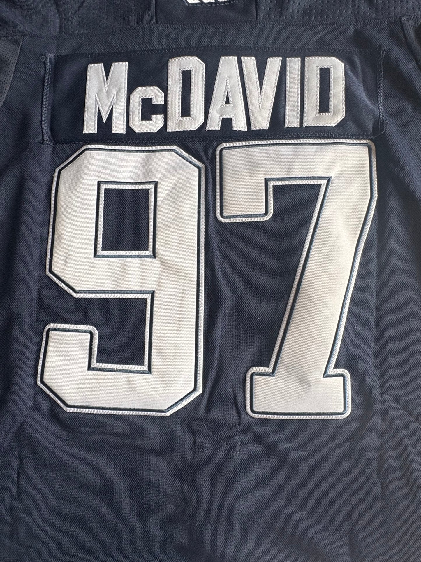 Edmonton Oilers NHL Shirt Blue Size Large Mcdavid 97 Blue C