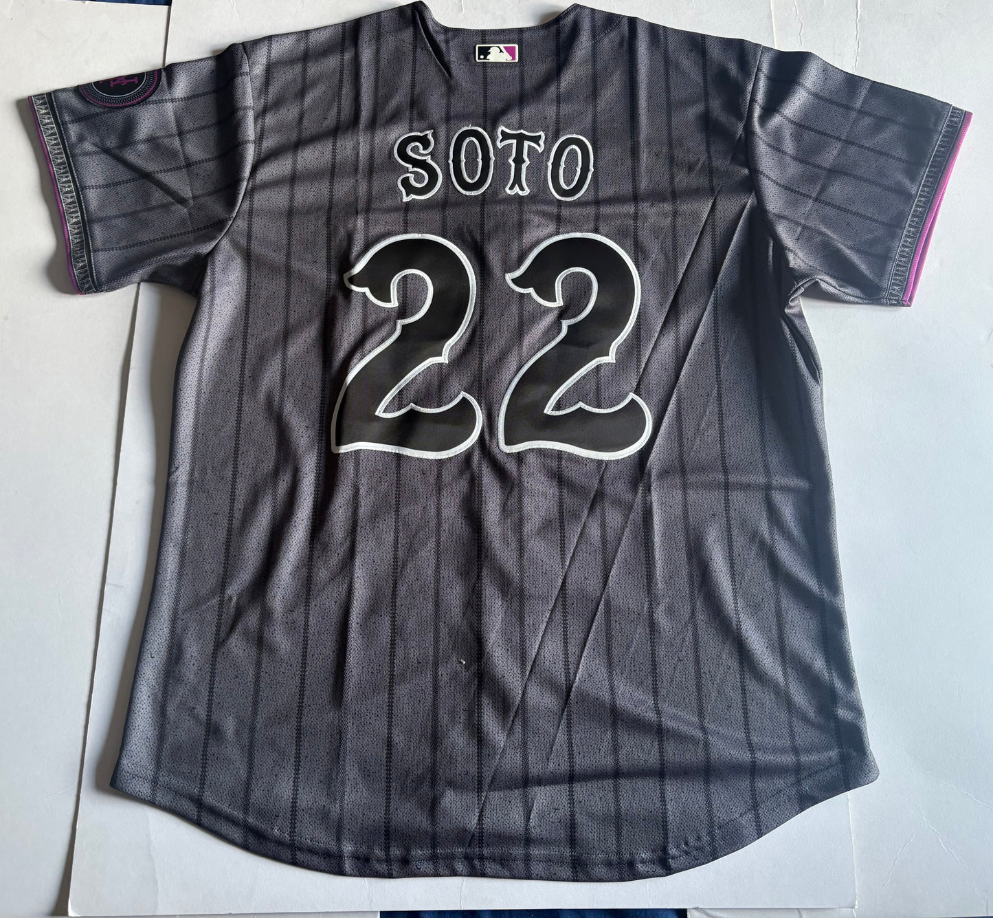 New York Mets MLB Baseball Shirt Large Soto Grey 22