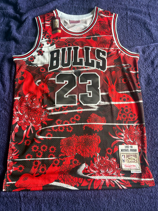 Chicago Bulls M&N NBA HardWood Classics Basketball Vest Large Jordan 23