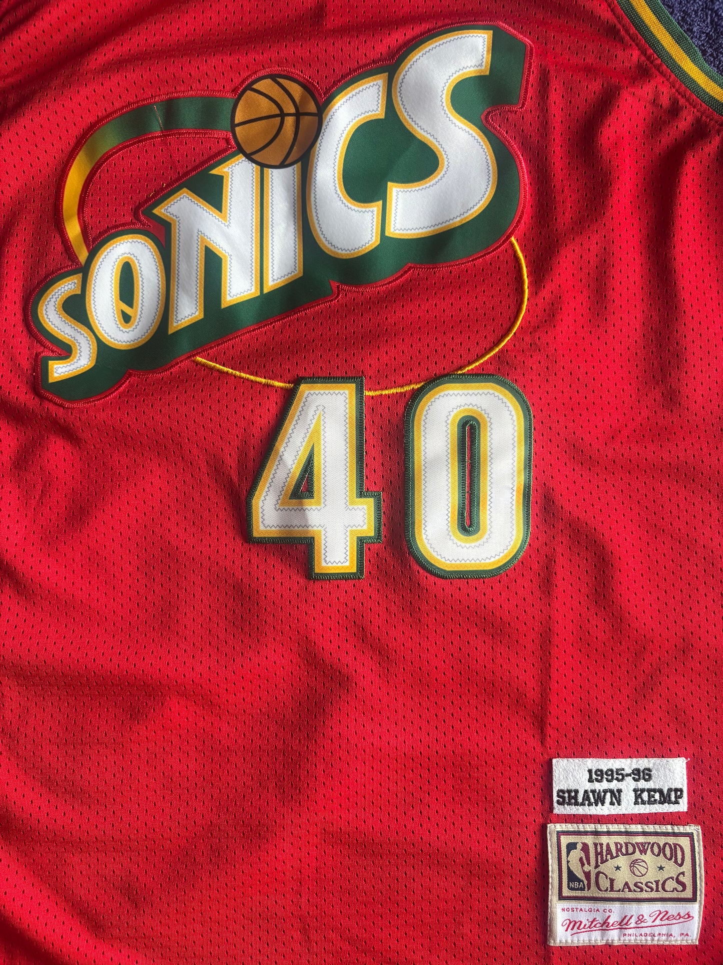Seattle SuperSonics M&N NBA HardWood Classics Basketball Vest Large Kemp 40