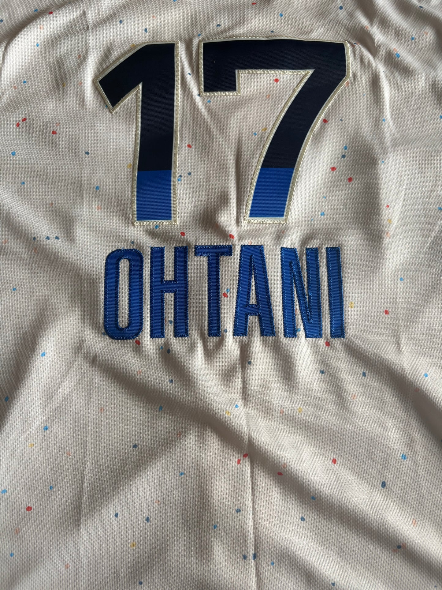Los Angeles Dodgers Ohtani MLB Baseball Shirt 17 Cream Large