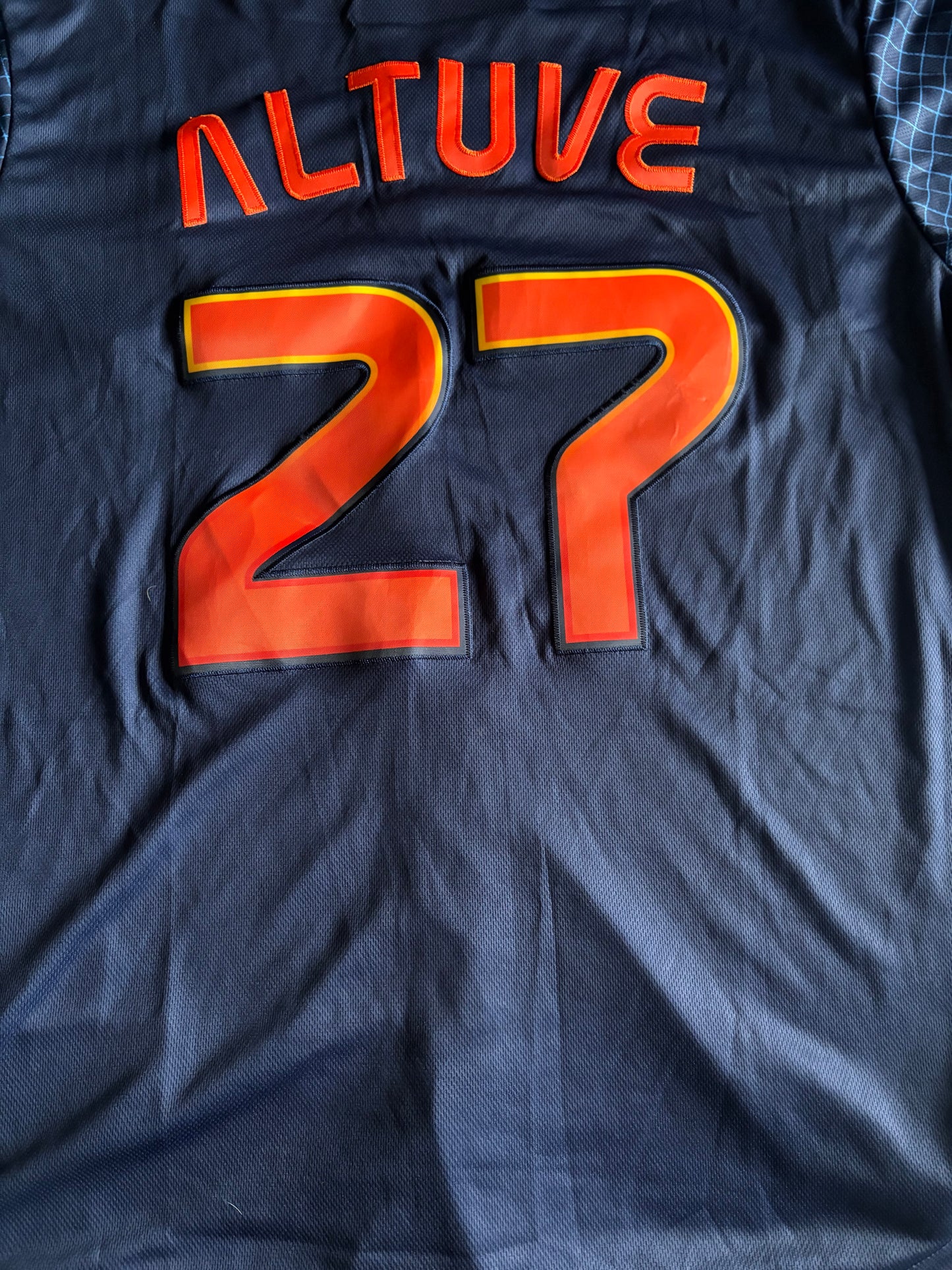 Houston Astros MLB Baseball Shirt Altuve 27 Blue Large