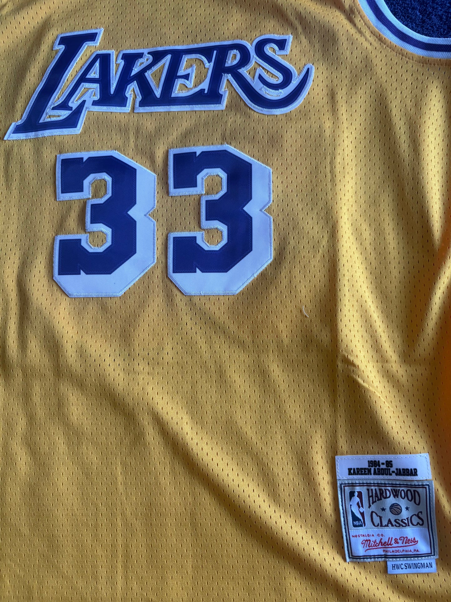 Los Angeles Lakers M&N NBA HardWood Classics Basketball Vest Large Abdul-Jabbar 33