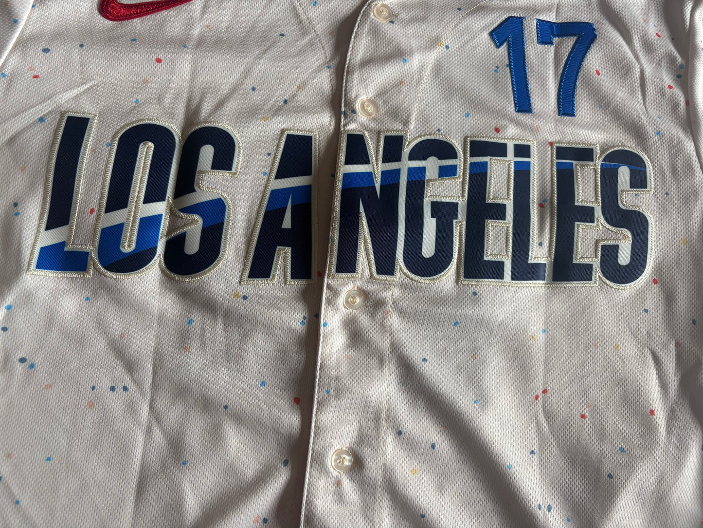 Los Angeles Dodgers Ohtani MLB Baseball Shirt 17 Cream Large