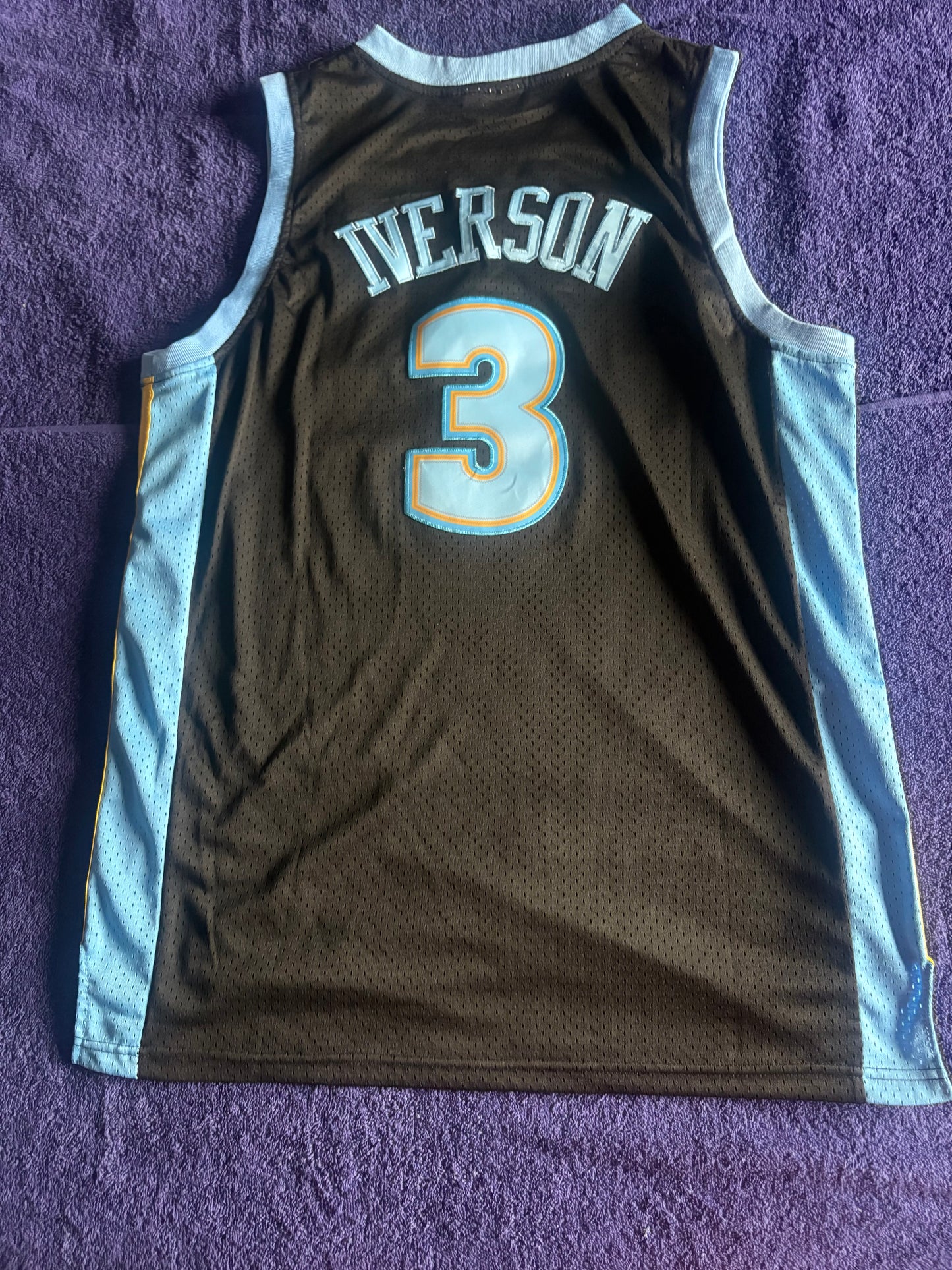 Denver Nuggets M&N NBA HardWood Classics Basketball Vest Large Iverson 3