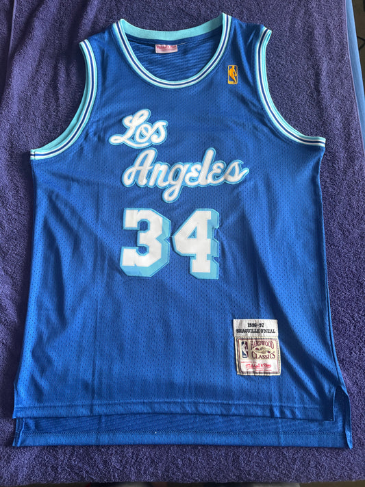Los Angeles Lakers M&N NBA HardWood Classics Basketball Vest Large O’Neal 34