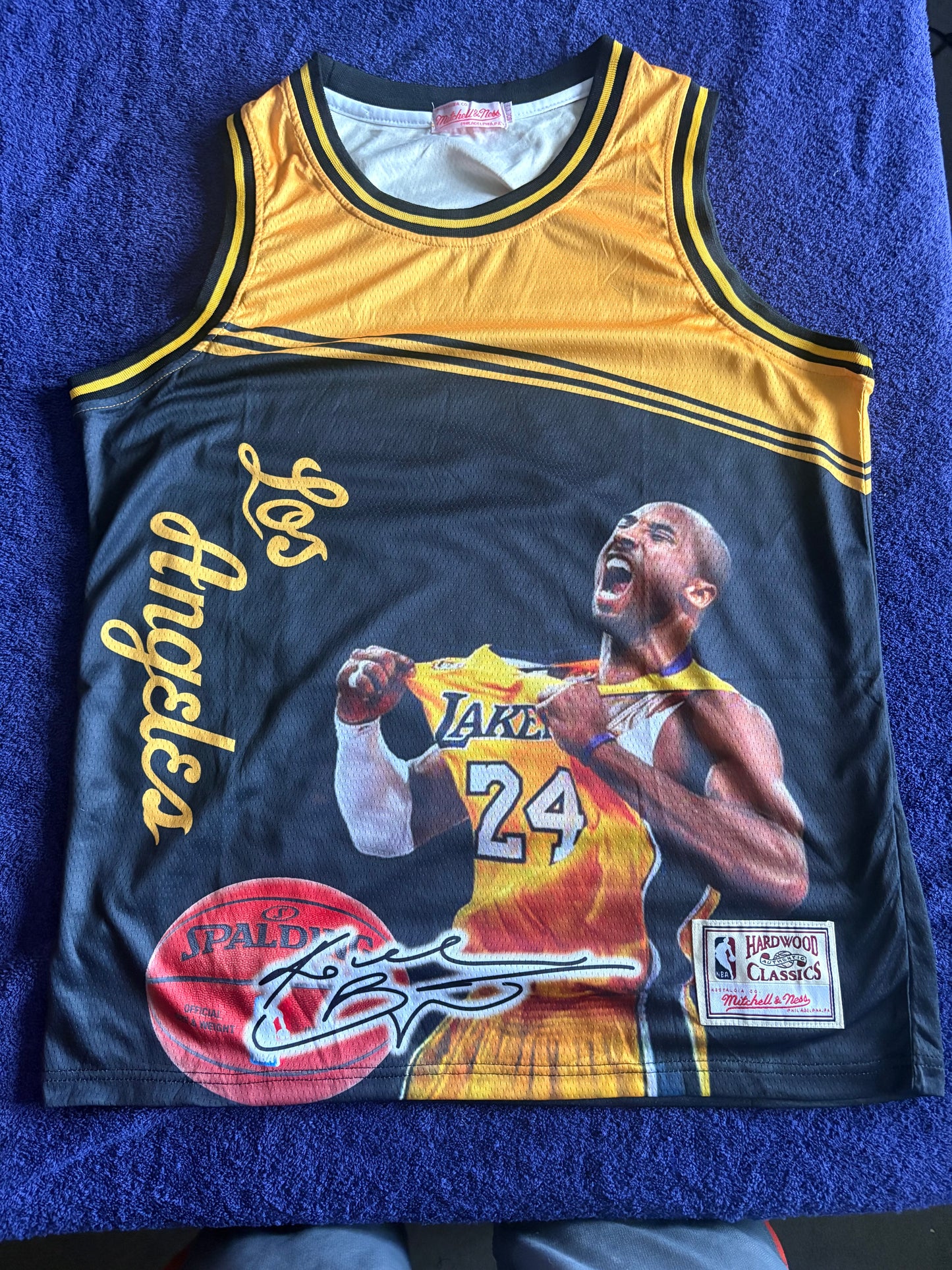 Los Angeles Lakers M&N NBA HardWood Classics Basketball Vest Large Bryant 24