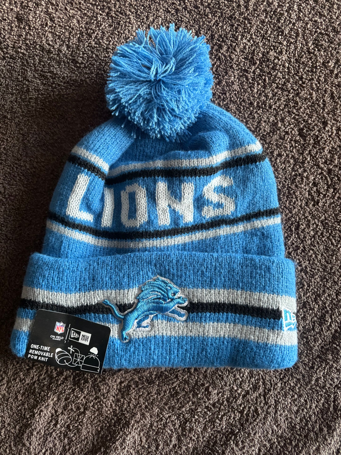 Detroit Lions NFL Bobble Beanie Multi Colour With Tags on