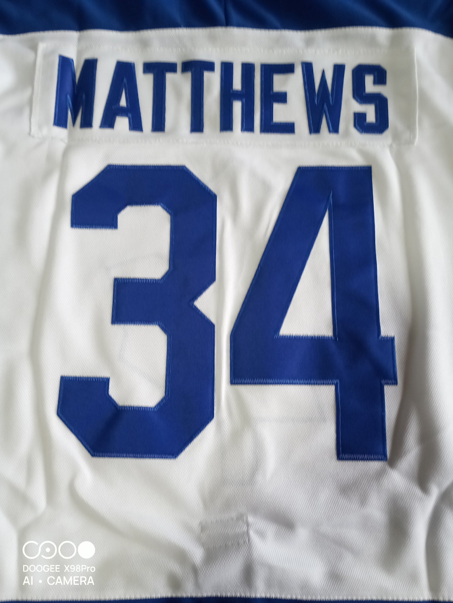 Toronto Maple Leafs CCM NHL Shirt Blue White Size 48 Matthews 34 C