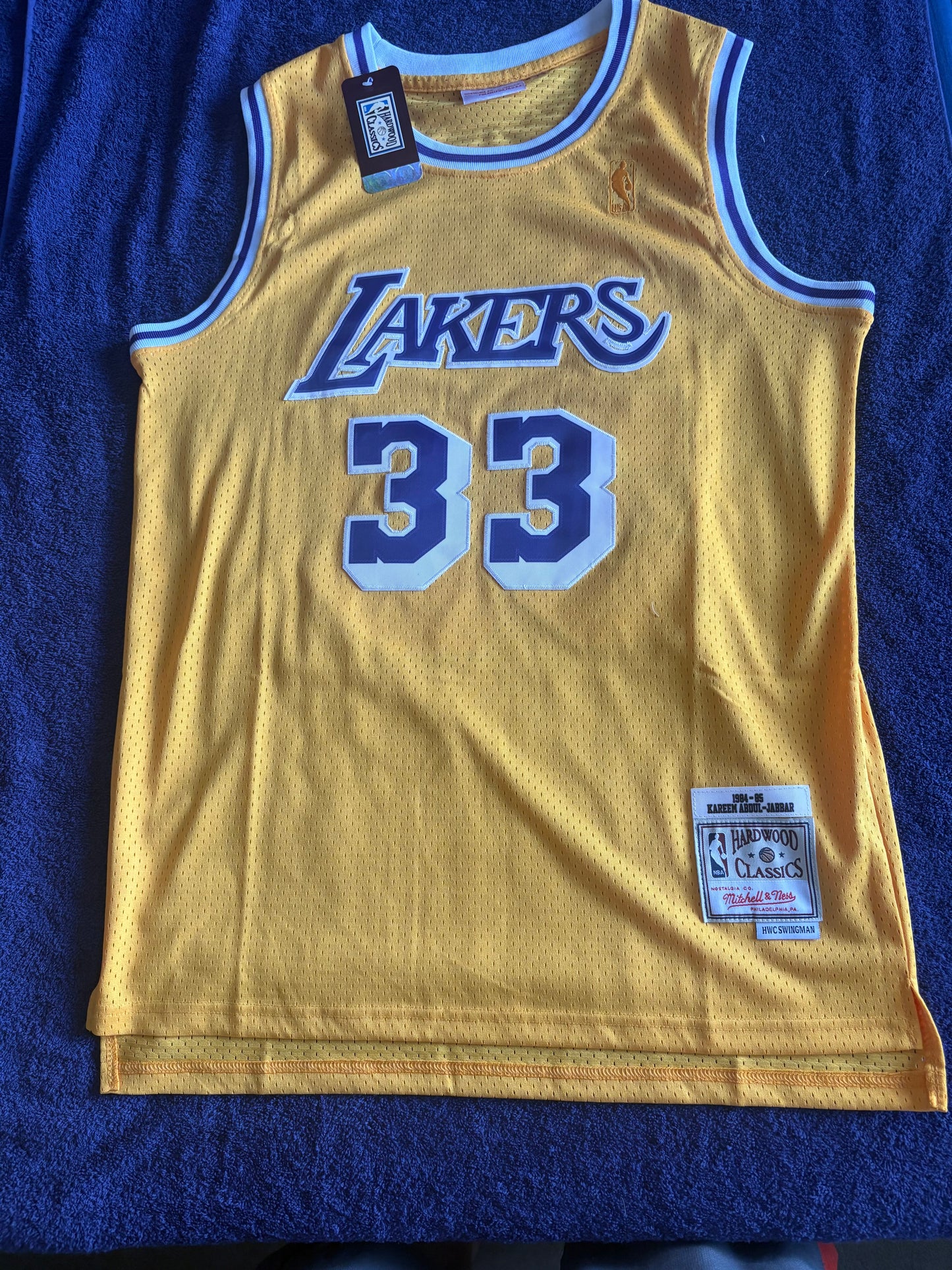 Los Angeles Lakers M&N NBA HardWood Classics Basketball Vest Large Abdul-Jabbar 33