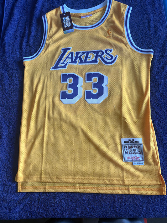 Los Angeles Lakers M&N NBA HardWood Classics Basketball Vest Large Abdul-Jabbar 33