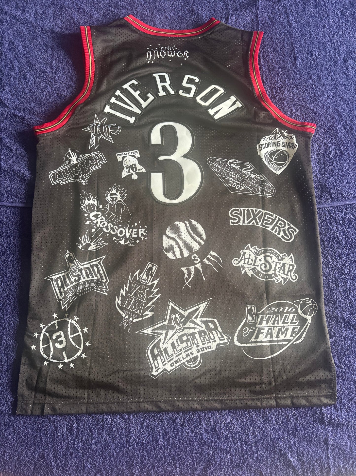 Philadelphian76ers NBA HardWood Classics Basketball Vest Large Iverson 3