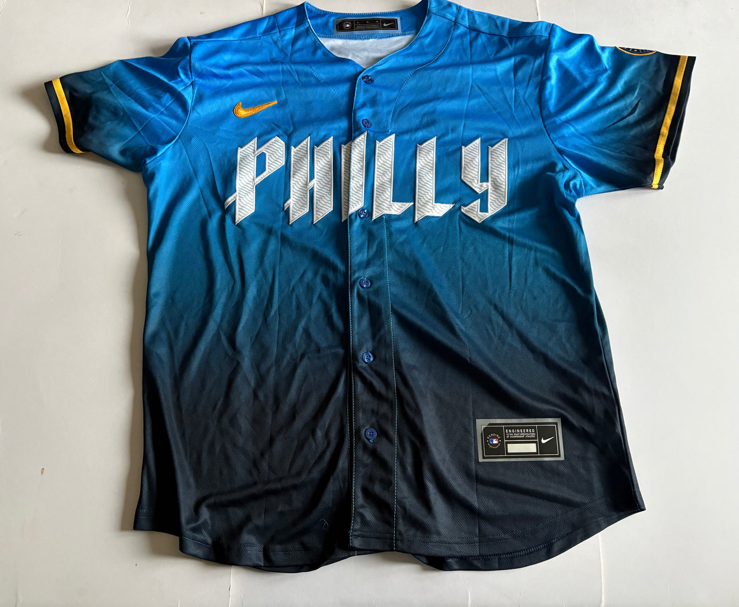Philadelphia Phillies Harper MLB Baseball Shirt Blue 3 Large