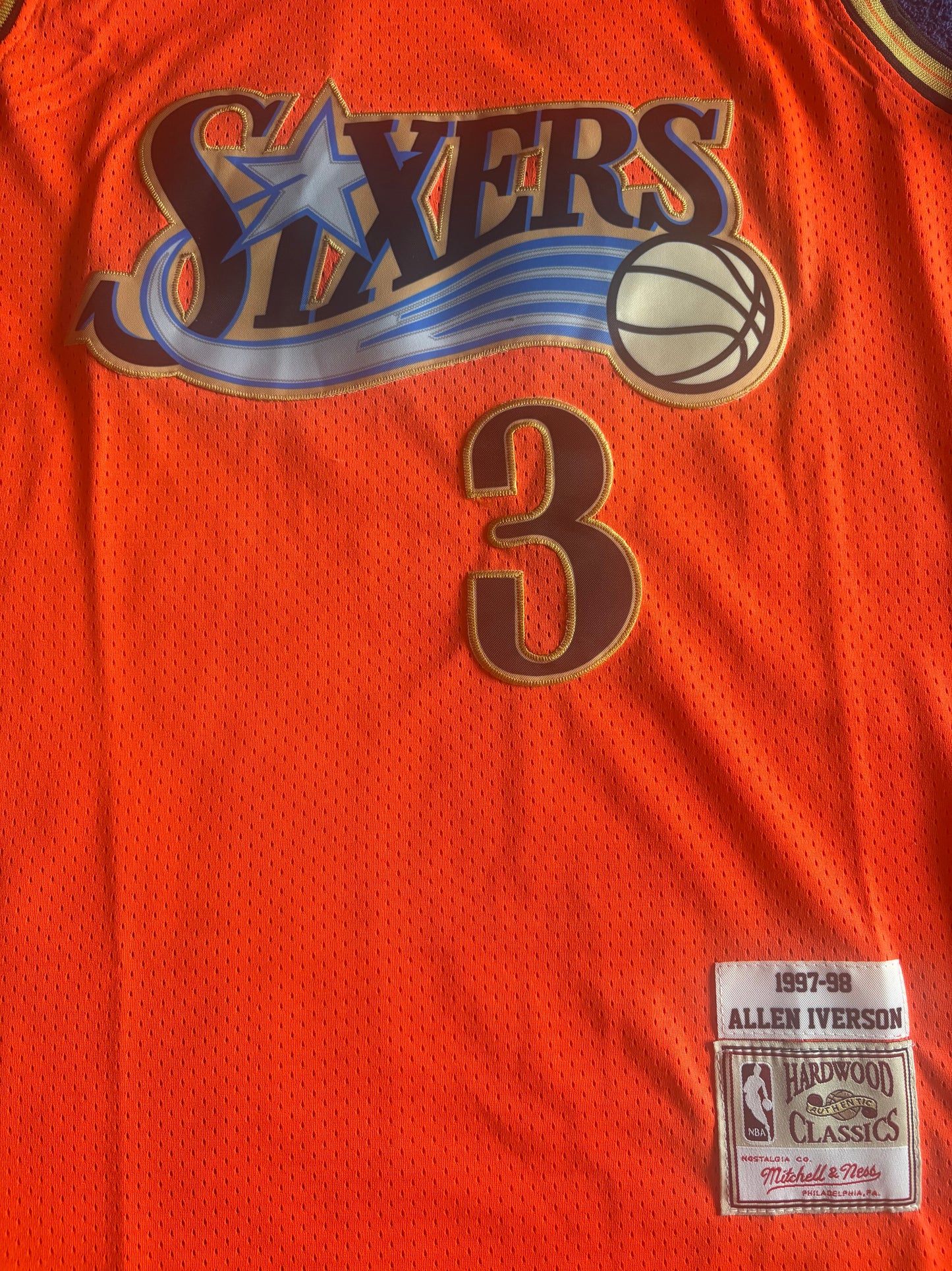 Philadelphian76ers NBA HardWood Classics Basketball Vest Large Iverson 3