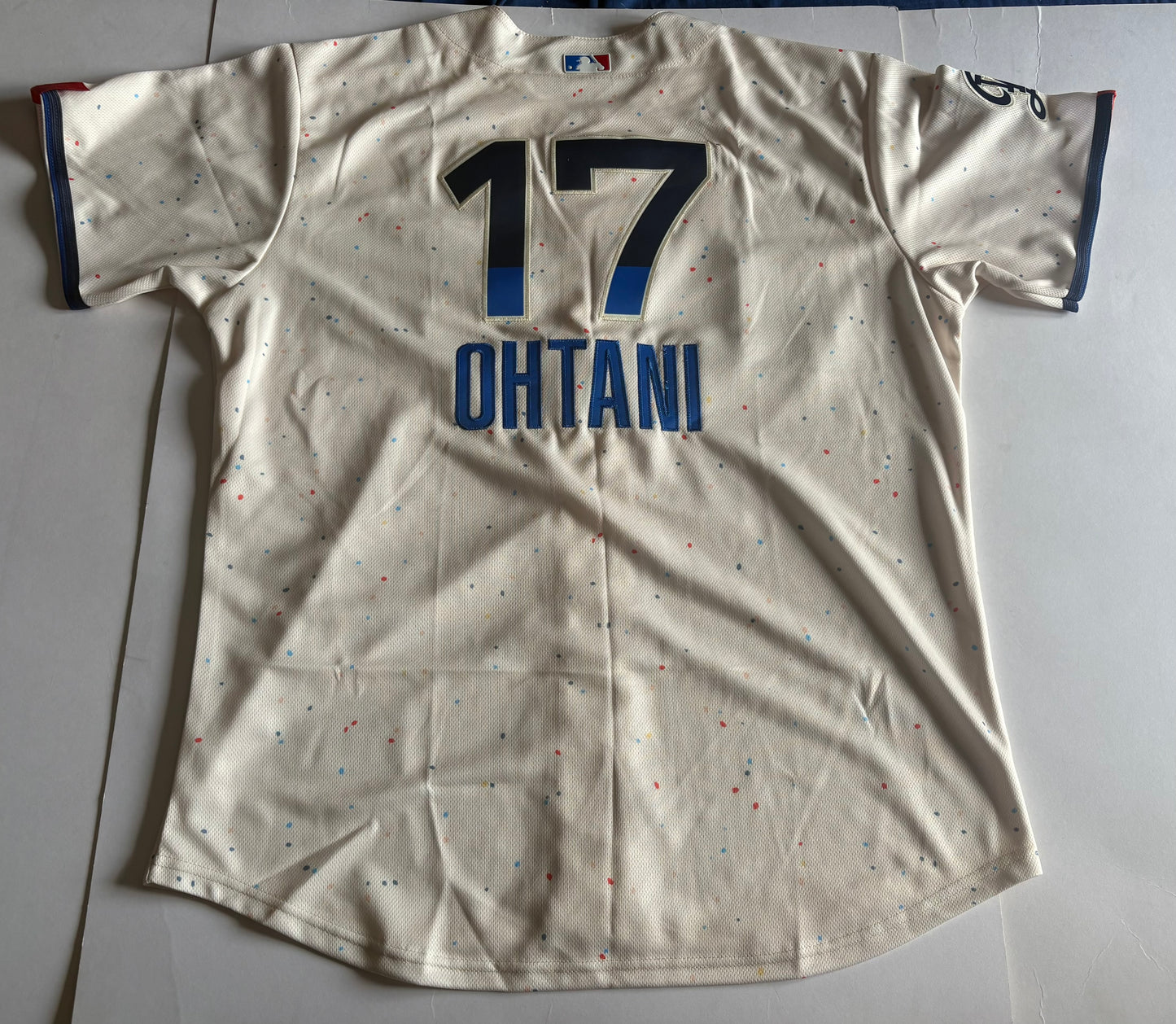 Los Angeles Dodgers Ohtani MLB Baseball Shirt 17 Cream Large
