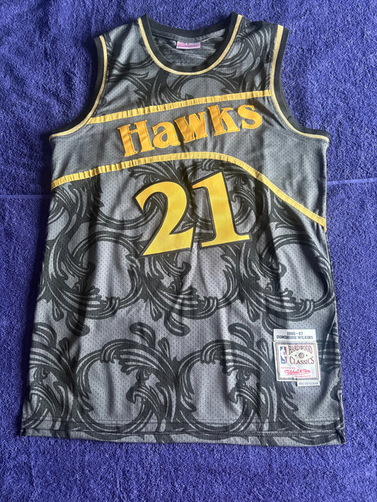 Atlanta Hawks M&N NBA HardWood Classics Basketball Vest Large Wilkins 21