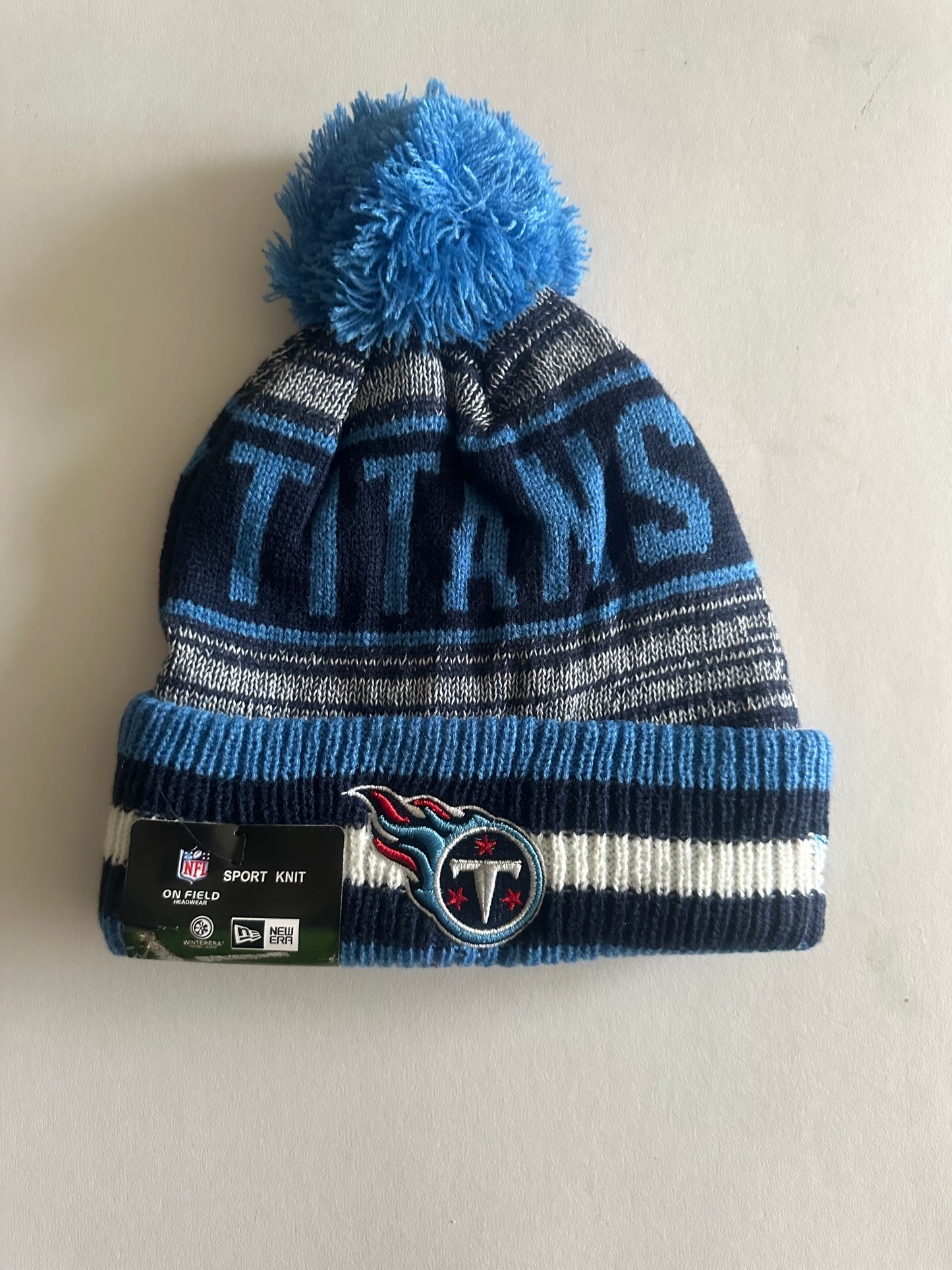 Tennessee Titans NFL Bobble Beanie Multi Colour With Tags on