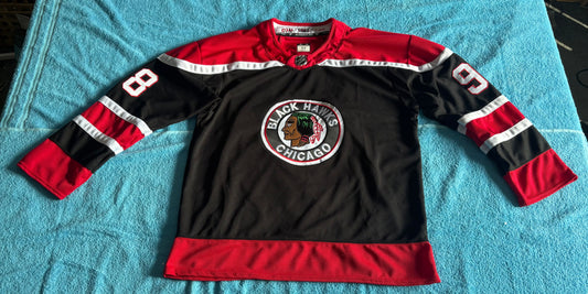 Chicago Blackhawks NHL Shirt Size 52 Red Black Bedard 98