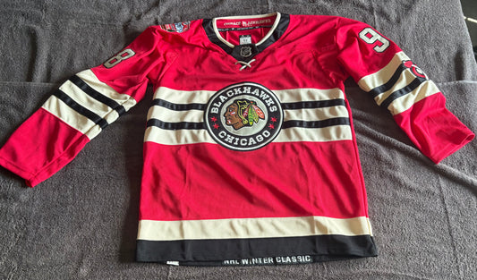 Chicago Blackhawks NHL Shirt Size 52 Red Cream Bedard 98