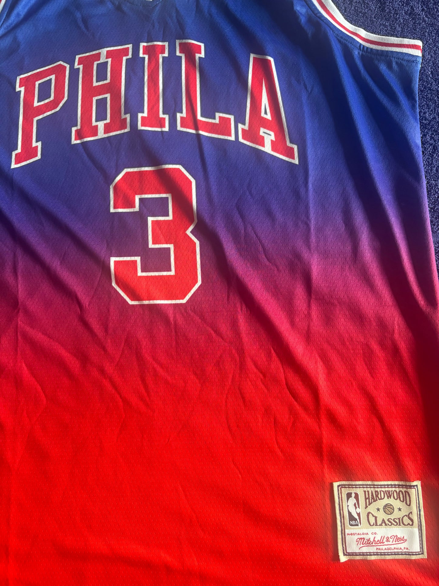 Philadelphian76ers NBA HardWood Classics Basketball Vest Large Iverson 3