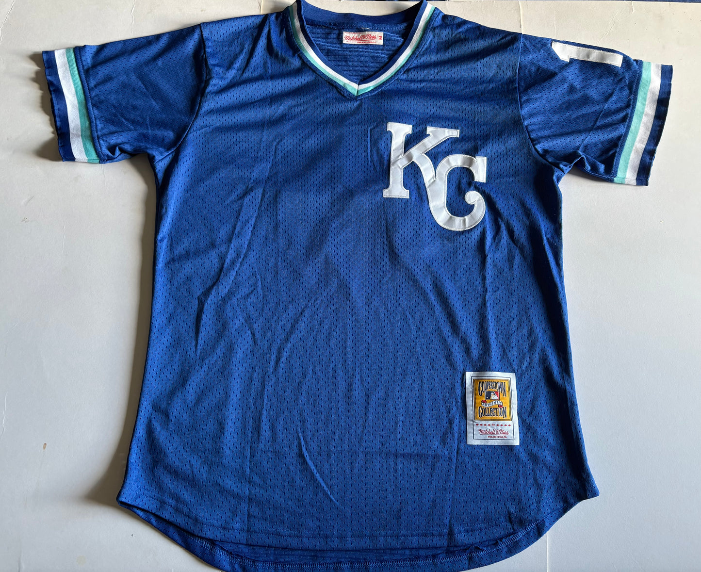 Kansas City Royals MLB Baseball Shirt Large Cooperstown Collection Blue 16 Bo Jackson
