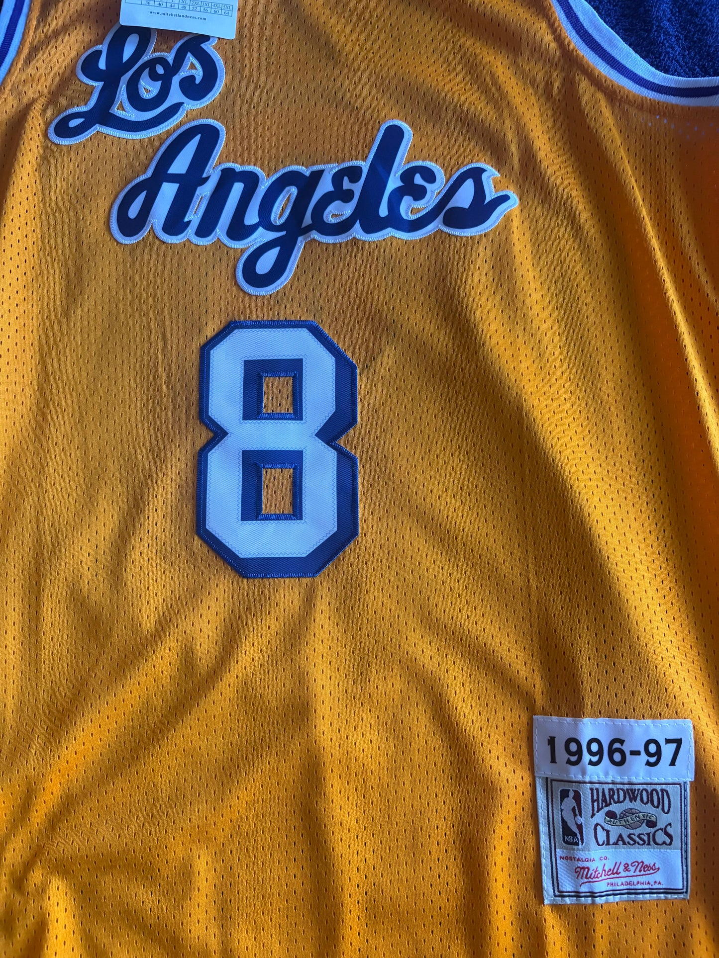 Los Angeles Lakers M&N NBA HardWood Classics Basketball Vest Large Bryant 8