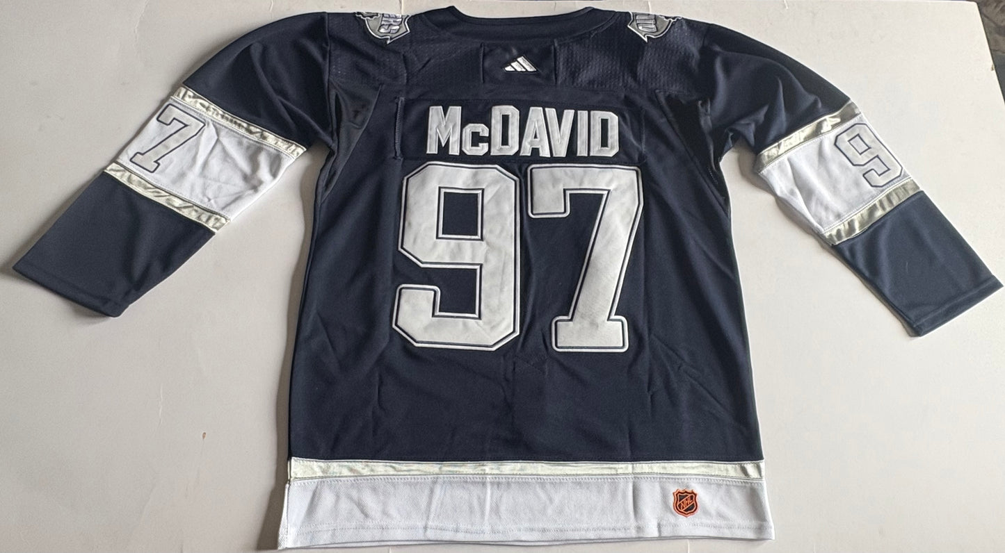Edmonton Oilers NHL Shirt Blue Size Large Mcdavid 97 Blue C