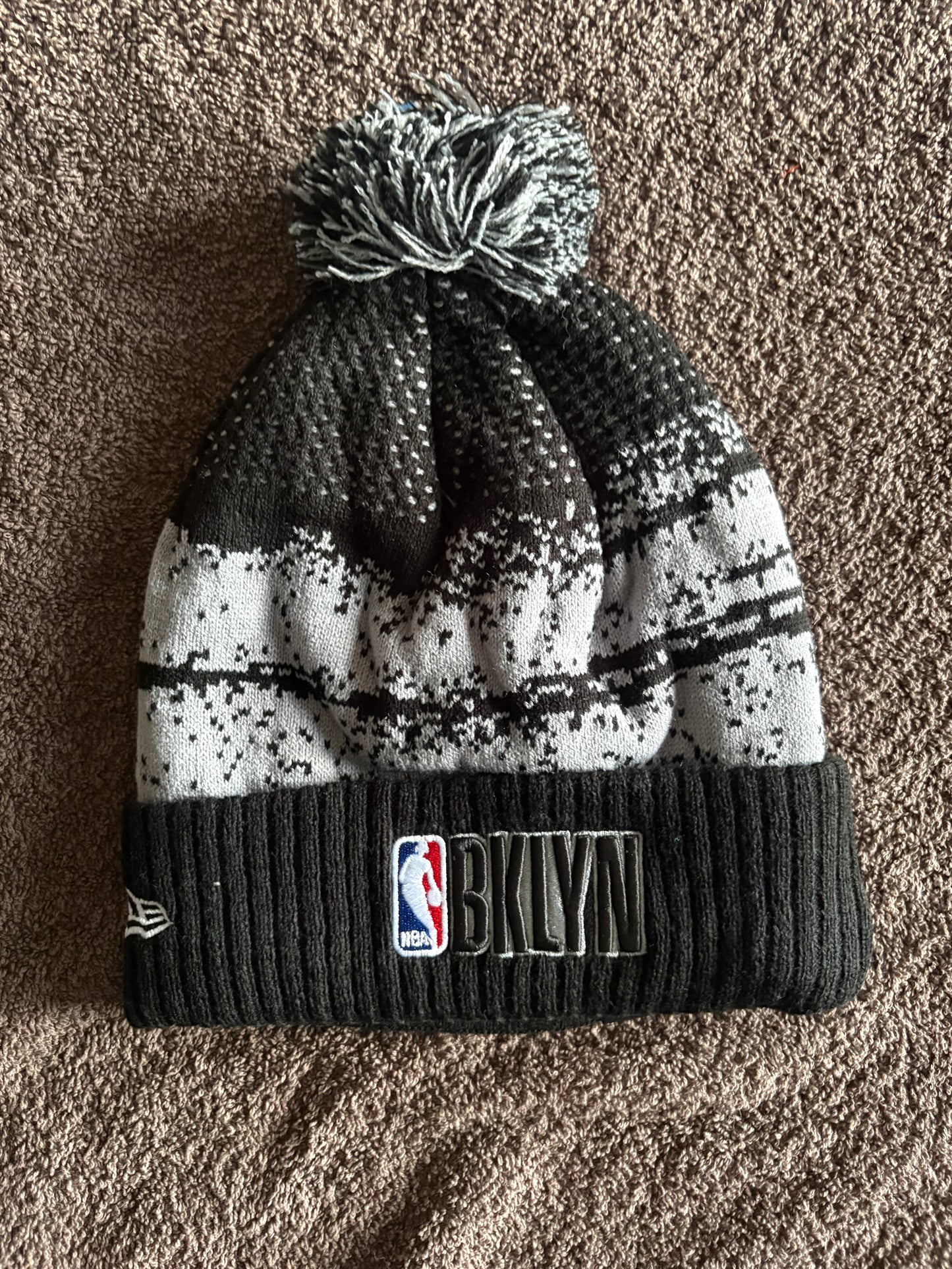 Brooklyn Nets NBA Bobble Beanie Multi Colour With Tags on