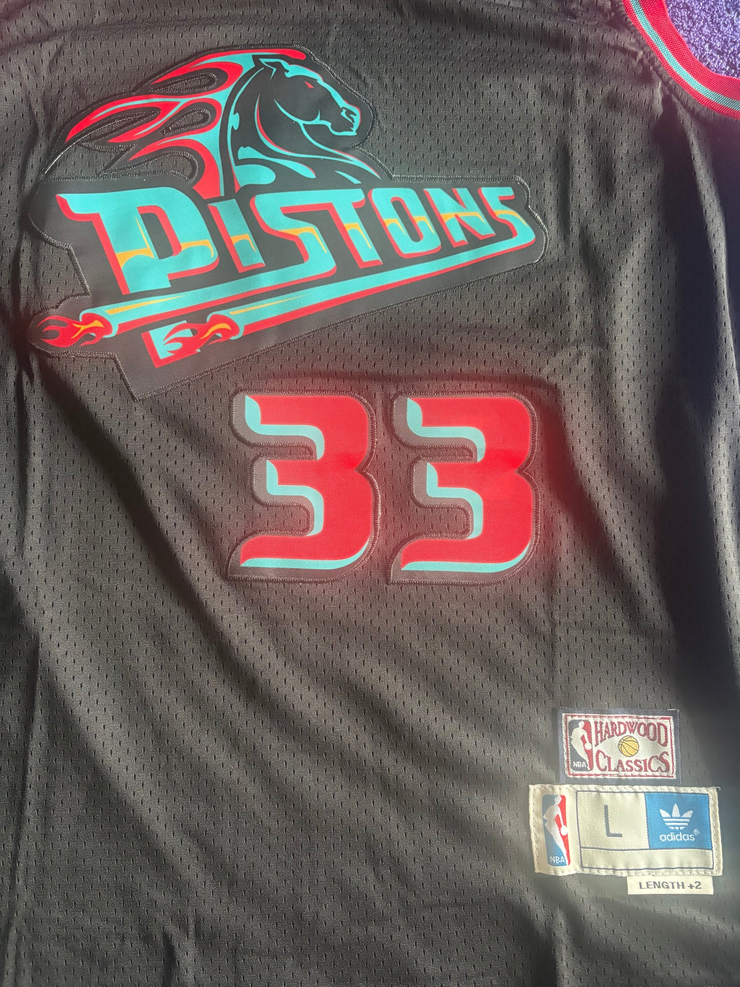 Detroit Pistons NBA HardWood Classics Basketball Vest Large Hill 33