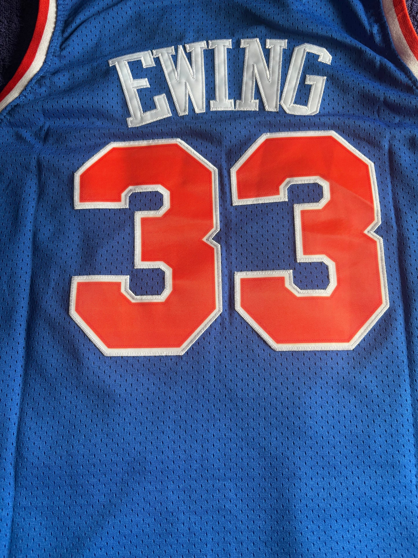 New York Knicks NBA HardWood Classics Basketball Vest Large Ewing 33