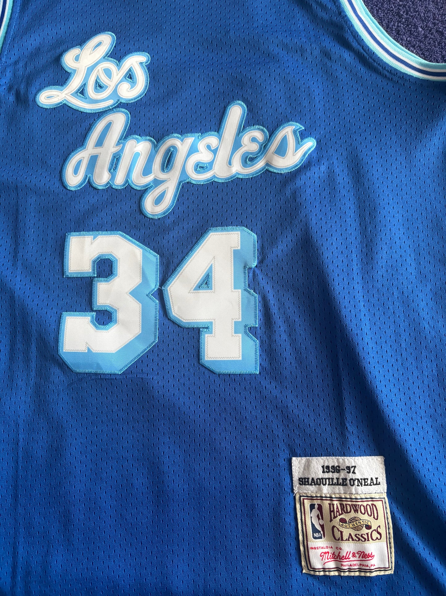 Los Angeles Lakers M&N NBA HardWood Classics Basketball Vest Large O’Neal 34