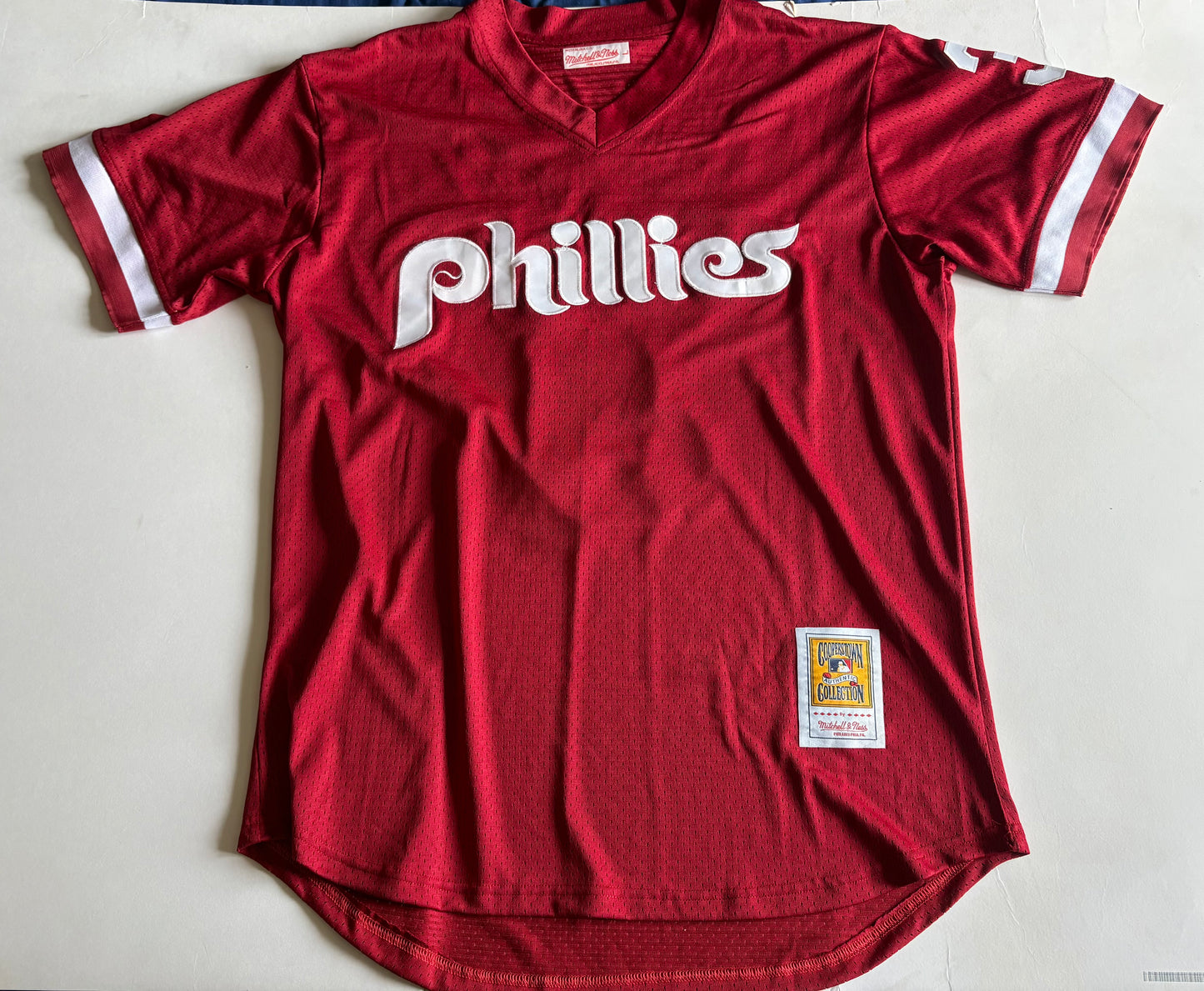 Philadelphia Phillies Harper MLB Baseball Shirt Red Cooperstown Collection 3 Large