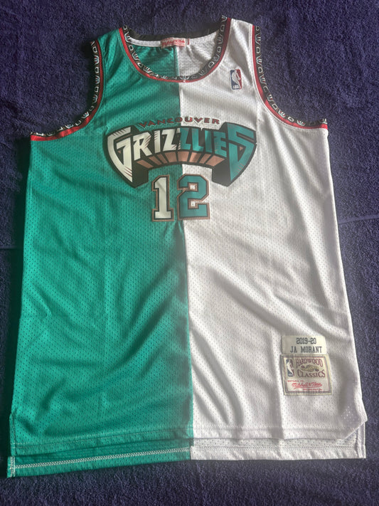 Memphis/Vancouver Grizzlies M&N NBA 1/2 & 1/2 HardWood Classics Basketball Vest Large Morant 12