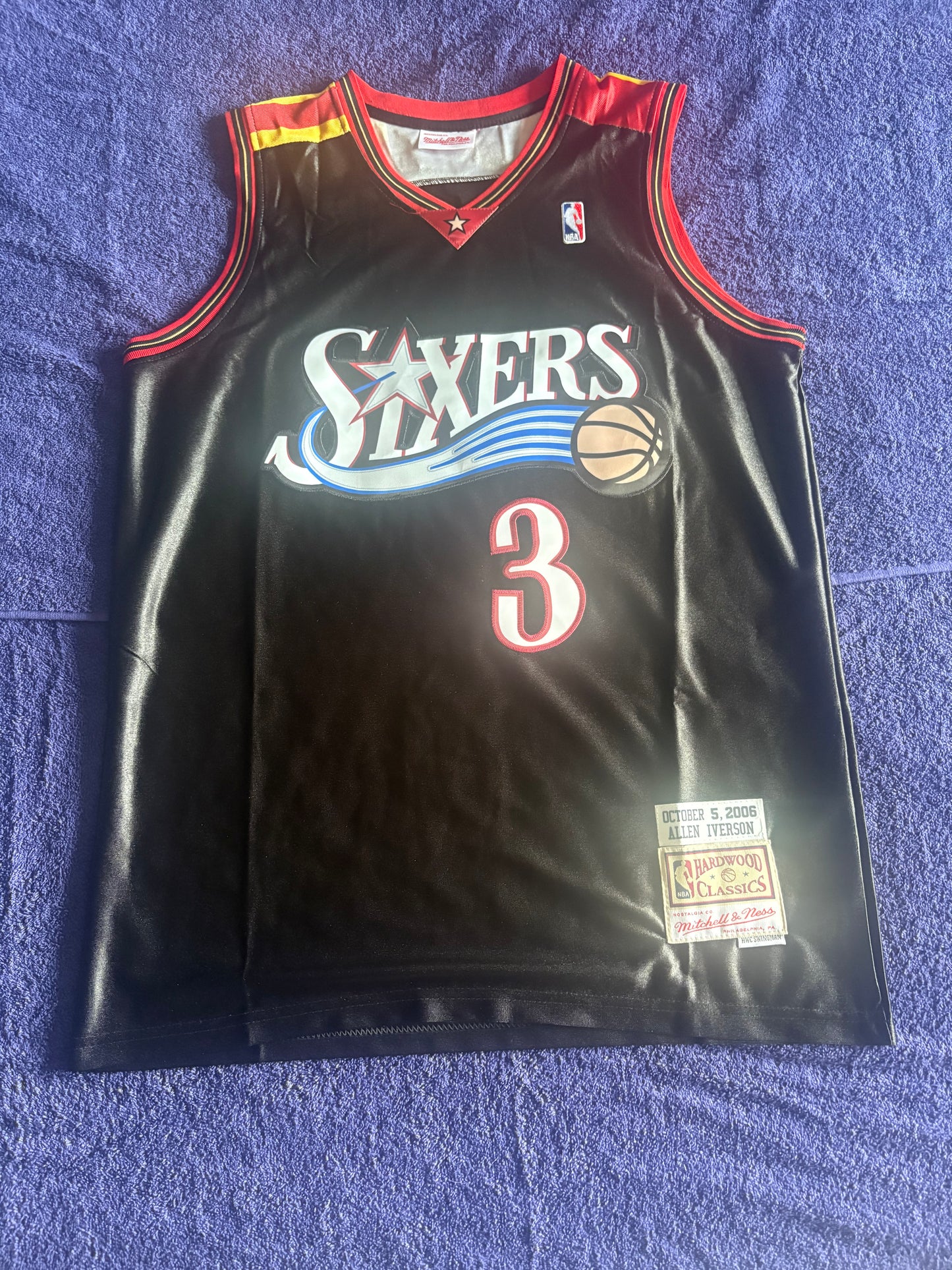 Philadelphian76ers NBA HardWood Classics Basketball Vest Large Iverson 3