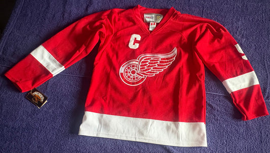 CCM Heroes of Hockey Detroit Red Wings NHL Hockey Shirt Size 50 Lidstrom 5 C