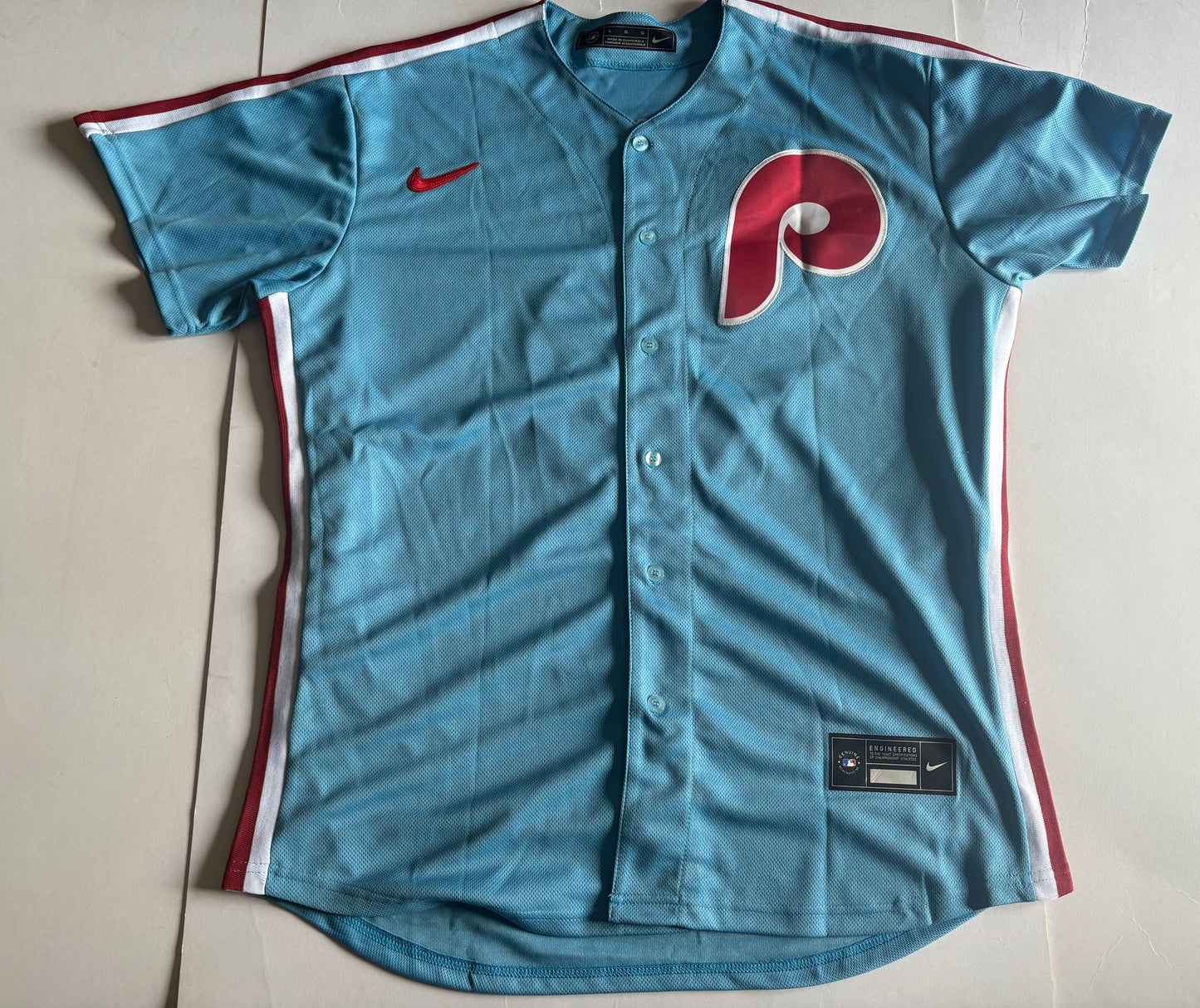 Philadelphia Phillies Harper MLB Baseball Shirt Blue 3 Large
