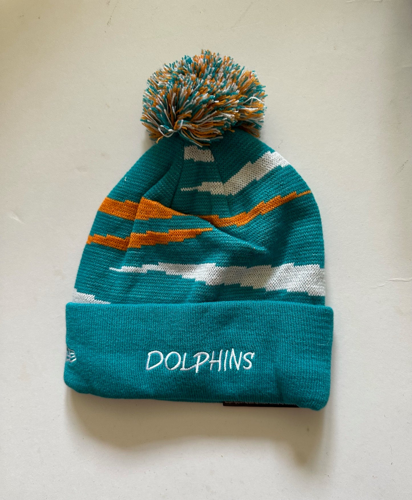 Miami Dolphins NFL Bobble Beanie Multi Colour With Tags on