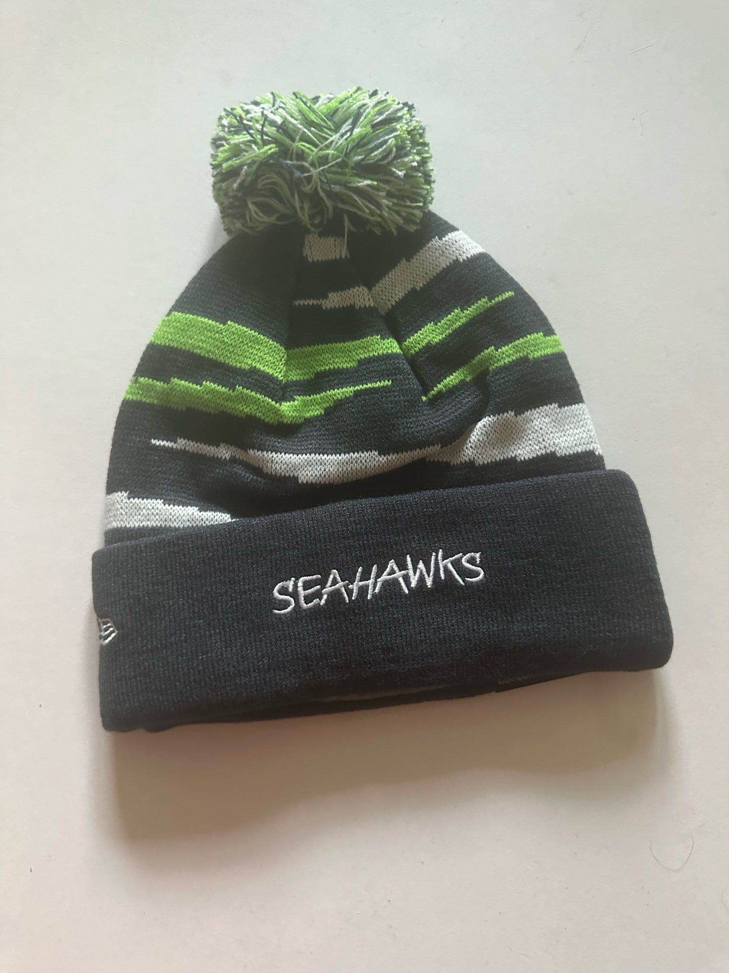 Seattle Seahawks NFL Bobble Beanie Multi Colour With Tags on