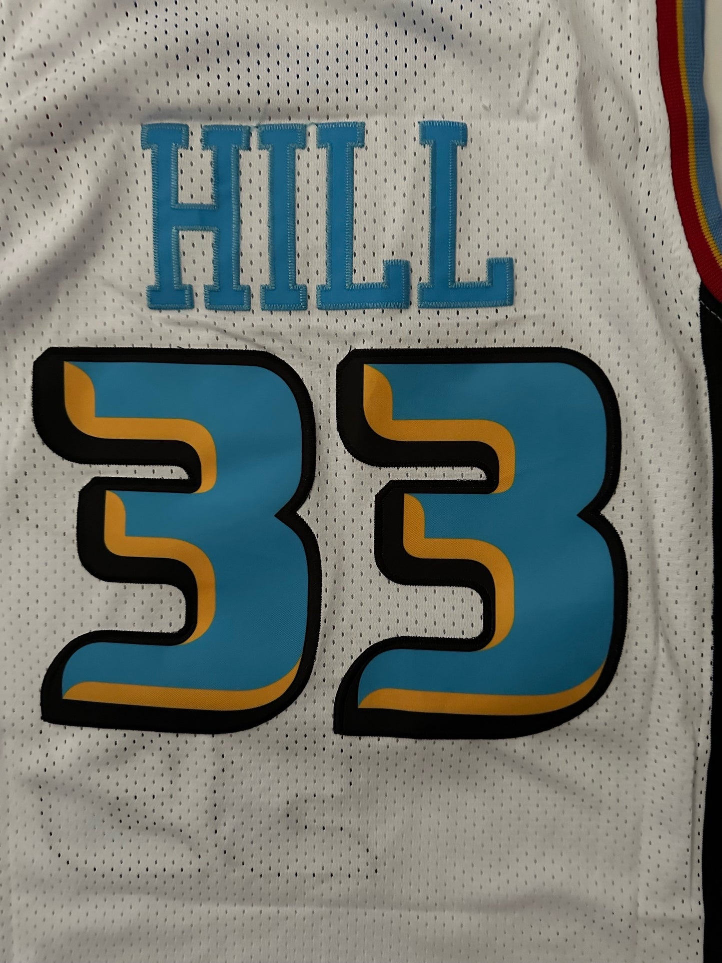 Detroit Pistons NBA Hardwood Classics Basketball Vest Large Hill 33 White