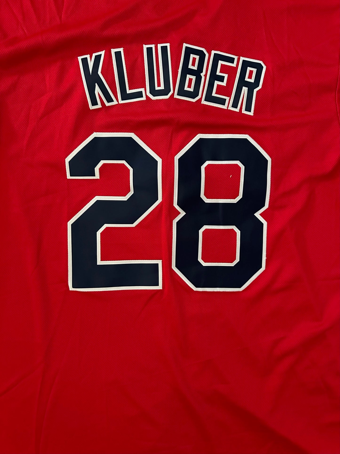 Cleveland Guardians MLB Baseball Shirt Large Kluber 28 Red