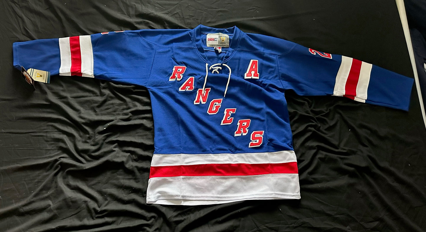 CCM New York Rangers Leetch Hockey Shirt Blue Large