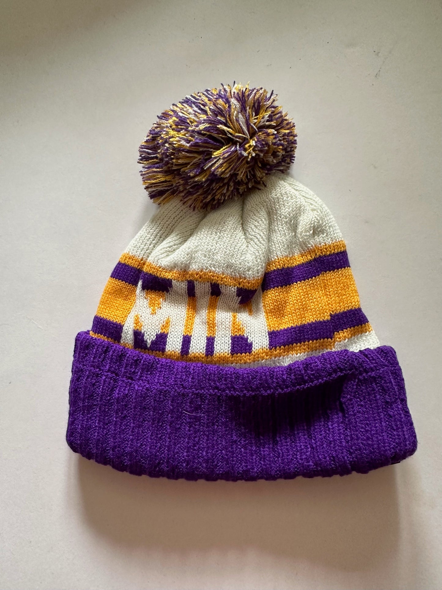 Minnesota Vikings NFL Bobble Beanie Multi Colour With Tags on