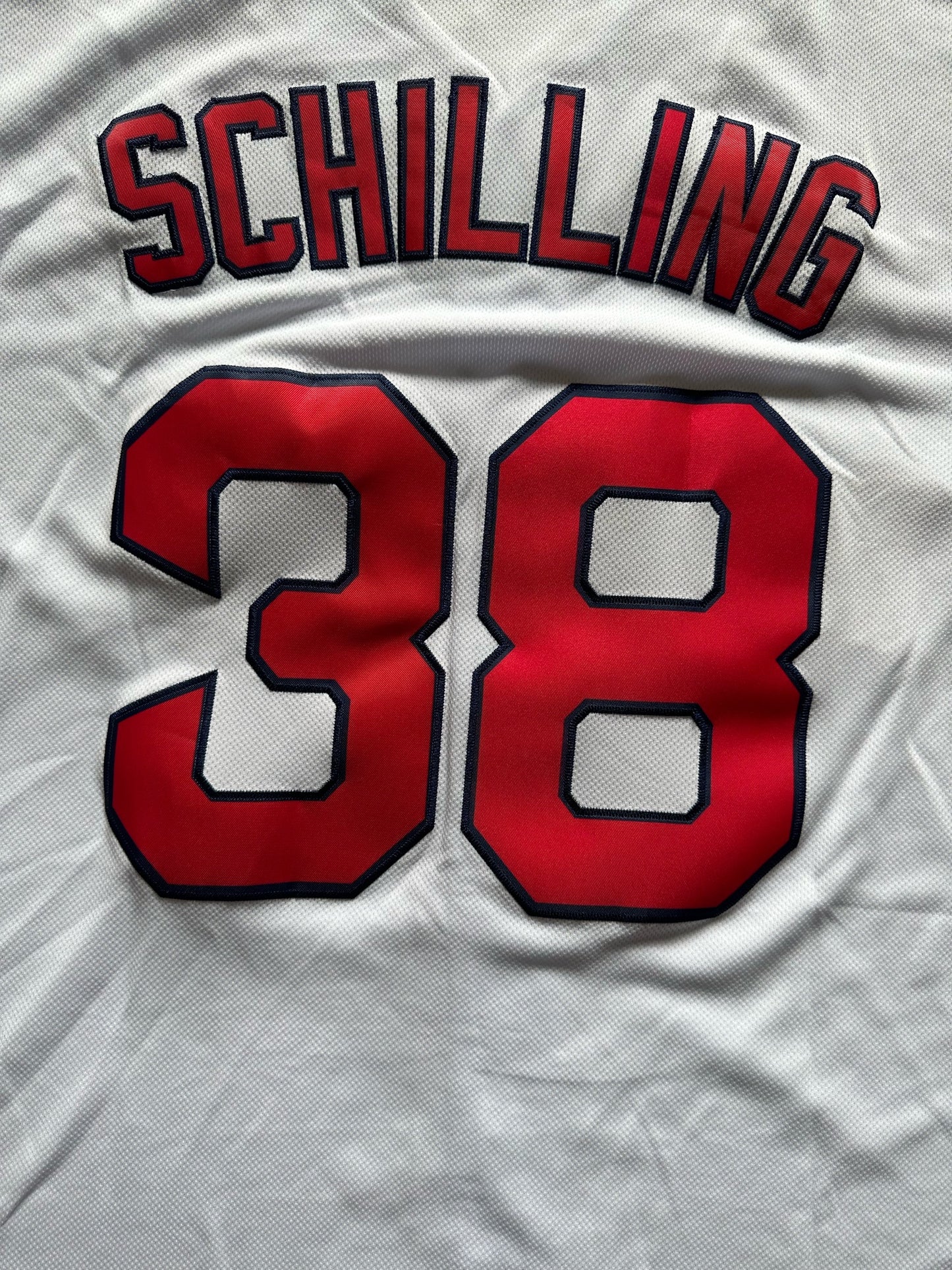 Boston Red Sox MLB Baseball Shirt Large Schilling 38 White